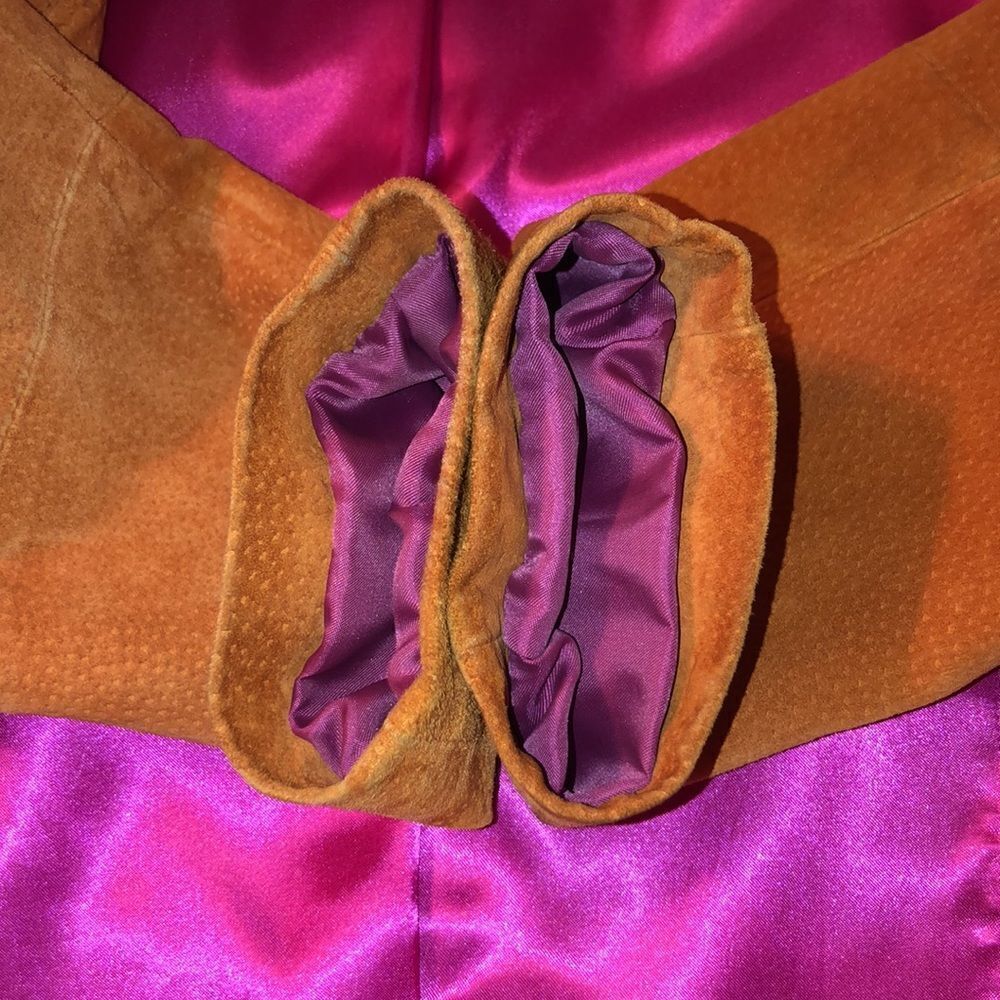 Wilsons Leather XL Burnt Orange Genuine Suede Leather Jacket - Picture 12 of 17